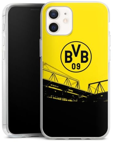 Silikon Hülle kompatibel mit Apple iPhone 12 Case transparent Handyhülle Borussia Dortmund BVB Fanartikel