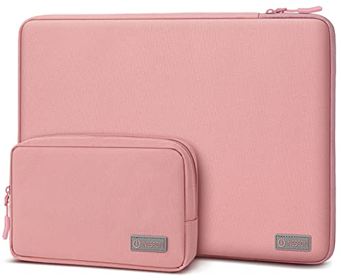 I INESEON 14 Pouces Housse Ordinateur Portable, Pochette PC Portable pour 14 Pouces HP Lenovo Dell Acer ASUS Chromebook Notebook, 2023 MacBook Air 15 M2, 15'' Surface Laptop 4/3,Rose
