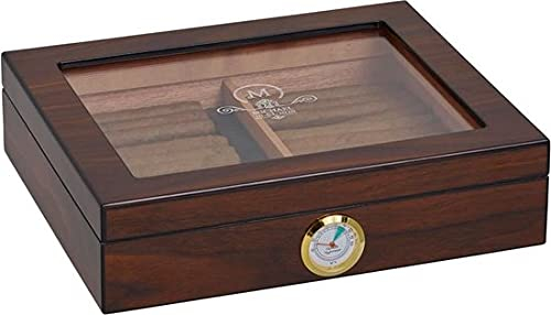 Zigarren-Humidor für 30 Zigarren mit Gravur Familienwappen oder Initialen, personalisierte Zigarren-Box