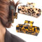2 Piezas Pinzas para el Pelo, Pinzas Para el Pelo de Plástico, Pinza de Pelo de Leopardo, Pinza de Pelo Antideslizante, para Mujeres Niñas Cabello Largo Grueso (2 Colores)