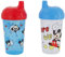 Toddler Sippy Cups for Boys | 10 Ounce Mickey Mouse Sippy Cup Pack of Two with Straw and Lid | Durable Blue Leak Proof Travel Water Bottle for Toddlers