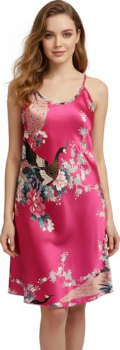 Trifolium Kimono Robe And Chemise Silky Peacock Satin Nightgown Bathrobe Wedding Negligee Nightdress