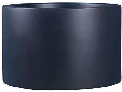 BARTPOL Blumentopf Rund D901C Pflanzkübel aus Fieberglas 60x60x40cm I Blumentopf aussen/innen I Übertöpfe für zimmerpflanzen I Fieberglas kübel- Anthrazit matt