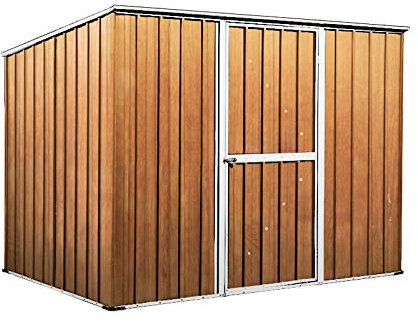 Box in Acciaio Zincato Casetta da Giardino in Lamiera 2.60 x 1.85 m x h1.92 m - 85 KG – 4,8 metri quadri (Finitura Legno)