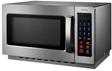 Infiniton Microondas profesional MPW-34AFF, 34L, 100 Programas, Acabado interior y exterior Inox, Panel digital, apertura puerta a izquierdas