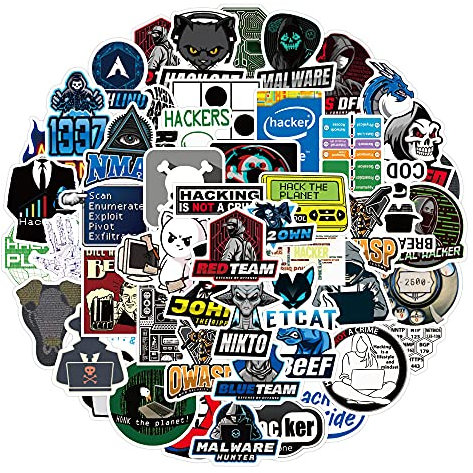AUCEKO 50 Cartoon Aufkleber-Set, Vinyl, Schwarz, für Laptop, Wasserflasche, Skateboard & mehr