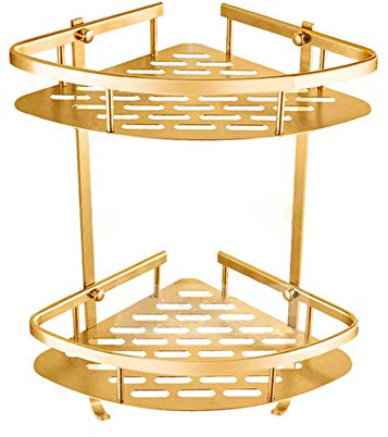 VUcica Bathroom Gold Shelf Shower Caddy Space Aluminum Wall Mounted Corner Basket Shampoo Storage Etagere Salle De Bain Murale Repisa