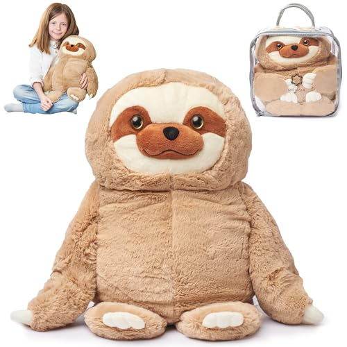 ODOXIA Faultier als Weighted Stuffed Animal 2.3 kg | Das Gewichtskuscheltier für Kinder und Erwachsene zur Therapie | Anxiety Kuscheltier | Maschinenwaschbares Therapeutisches Kuscheltier mit Gewicht