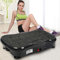 Fitness Vibrationsplatte, Vibrationsgeräte für Zuhause, Vibrations-Fitness-Trainer, LCD Rüttelplatte+Fernbedienung+2 Widerstandsbänder+Bluetooth Lautsprecher (Schwarz)