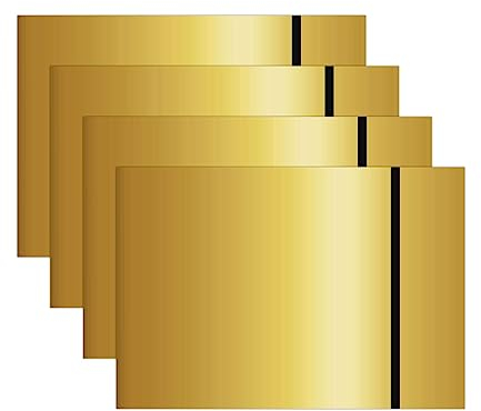 ATOMSTACK Lot de 4 plaques en plastique double couleur, 20 x 30 cm, gravure au laser, couleur métal ABS, pour panneaux personnels, badges, bricolage (miroir doré noir)
