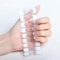 Semi Cured Gel Nail Strips - 18PCS UV Gel Nail Stickers - Soft Self Adhesive Gel Nail Wraps - Long Lasting French Tip Stickers - Waterproof French Manicure Stickers -Need UV Lamp