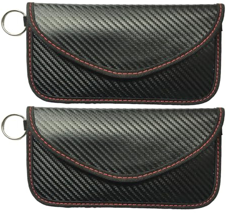 Keyless go schutz autoschlüssel,Keyless faraday tasche,Rfid funkschlüssel abschirmung schlüsseltasche,Faraday bag für handy sichtschutz und autoschlüssel(2 Stück)