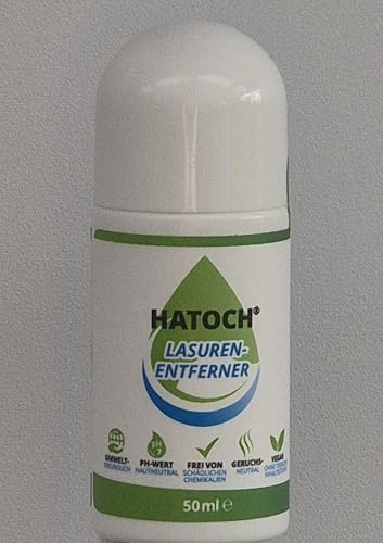 HATOCH® Lasuren-Entferner farblos (50ml) - Lösemittelfrei und biologisch für Glas, Fliesen & Kunststoff - Effektive, geruchsarme Reinigung - lackentferner metall & farbentferner, Made in Germany
