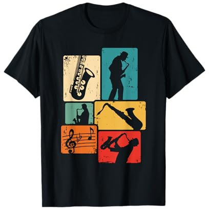 Saxophonist Musiker Saxofon Retro Saxophon T-Shirt