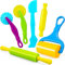 FENGCHUANG 6 Pezzi Formine Plastilina per Bambini, Strumenti di Plastilina con Rullo e Frese Plastica, Creative Utensili per Plastilina per Bambini, Ragazze, Ragazzi