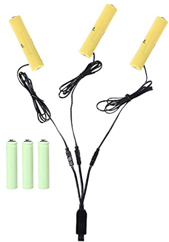 DIIOOMIEEU 3-in-1-Batterie-USB-Netzteil, ersetzt 1-4 Stück 1,5 V Batterien für Uhr-Kamera, Taschenlampe, Radio