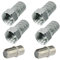4X F-Stecker 5mm + 2X F-Verbinder Sat Kupplung Buchse/Buchse