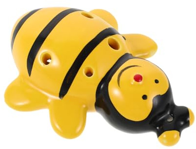 Milisten 6löcher Mini-bienen-okarina Aus Keramik Blasinstrument Antike Chinesische Musikflöte Junge Mädchen-musikinstrument Gelb Traditionelle Okarina