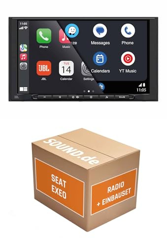Autoradio Einbaupaket für JBL Legend 700D kompatibel mit Seat Exeo 3R, 2 DIN Geräte | CarPlay Wireless Android Auto Wireless
