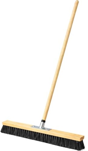 Spazzolone Industriale con Manico in Legno 150 cm – Scopa Professionale per Pavimenti, Esterni, Capannoni, Giardini e Cantieri – Setole Resistenti, Pulizia Rapida e Profonda (60 CM)