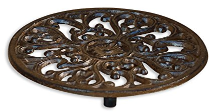 Loberon Lot de 2 soucoupes pour Pots de Fleurs Winton - Fonte - H/L/P env. 18/18 / 1.5 cm - Marron, Marron