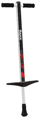 Razor Gogo Pogo Stick for Kids Ages 6+ - Lightweight, Foldable, For Riders up to 143 lbs, Black