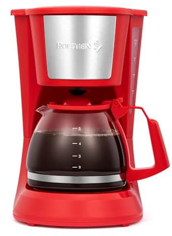 Holstein Housewares, Cafetera de 5 tazas, rojo