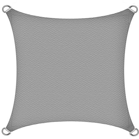 ESTEXO Sonnensegel Sonnenschutzsegel Sonnendach Sonnenschutz UV-Schutz Sichtschutz HDPE Grau 4x4m (Quadrat)