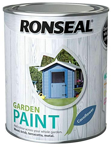 DIY & Tools Rainproof Exterior Outdoor Wood Shed Metal Brick Garden Paint - 2.5 Litre (Cornflower)
