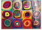 Giallobus - Cadre - Impression sur Verre Acrylique en plexiglas Kandinsky - Cadre Abstrait - Étude de Couleur - Toiles Modernes - Divers formats - 100 x 70 CM