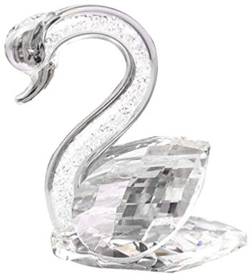 VOSAREA Kristall Schwan Figur Hochzeit Briefbeschwerer Statue Glas Figur Briefbeschwerer Ornament Feng Shui Sammlung für Zuhause Schaufenster