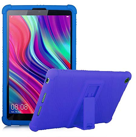 RLTech Funda Carcasa para Huawei MediaPad M5 Lite 8 Pulgada, Silicona TPU Flexible con Soporte Función Funda Protectora Case Cover para Huawei MediaPad M5 Lite 8 Pulgada, Azul