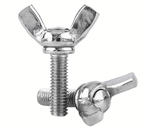DOJA Industrial | Viti a Farfalla | M8 x 20 mm | 10 Pezzi | Set Viti farfalle | Acciaio | Vite con Alette e Rivetti Filettati per Lavoro Fai da Te | Bulloni a Farfalla per uso Domestico o Industriale