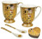 Queen Isabell Coffee Mug with Spoon for Two People Porcelain Mug The Kiss by Gustav Klimt Gift Box Gift Idea Set of 2 250 ml