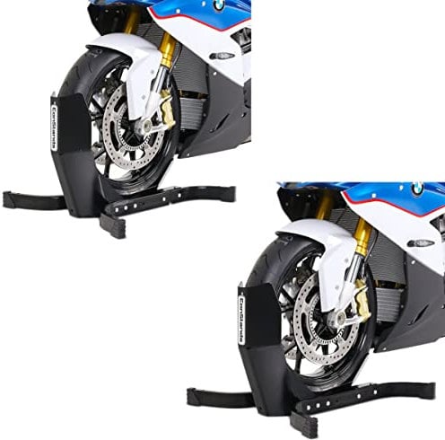 ConStands 2x Vorderrad Wippe schwarz-schwarz matt für Moto Guzzi V85 TT