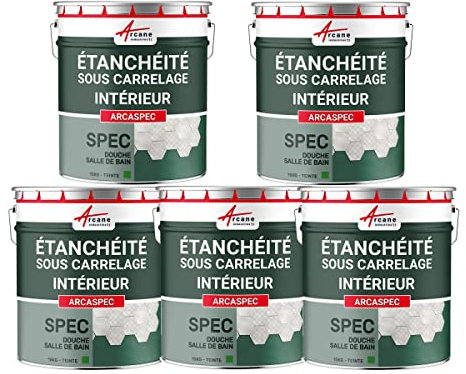 Etancheite sous carrelage, douche, salle de bain, cuisine, imperméabilisation, placo, spec - Offre Spéciale : 5 x 15 Kg - ARCANE INDUSTRIES