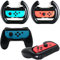 SKGAMES 2x Grips & 2x Lenkrad für Nintendo Switch Joy-Con Controller /// Griff-Halterung Griffhülle Controller Halter Griffe Joy Con Mario Kart 8