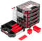 6x Modulierter Sortimentskasten Kleinteilemagazin – 243 x 284 x 60 mm - Sortierkasten mit Transparent Deckel Sortierkoffer Werkzeugbox Sortimentskoffer Kasten mit herausnehmbaren Fächern