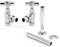 Hot Flow | Bayou Cross-Head Traditional Manual Radiator Valves (Pair) (Chrome with Sleeve)