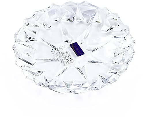 xuejuanshop Fruit Basket Bowl Lotus Shallow Bowl Flat Tray Tray Crystal Glass Home Clear Candy Dried Fruit Cut Face Table Decorative Ornament Kitchen Utensils Fruit Bowls