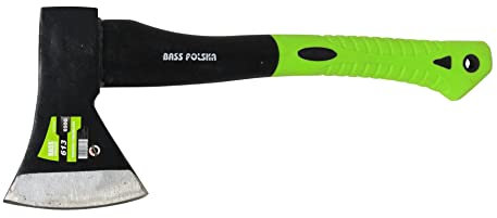 BASS POLSKA Ascia da falegname Ascia Fibra di vetro Impermeabile Impugnatura ergonomica Giardino Forestale Legno Lavori edili Lavori agricoli Produzione robusta 650 g