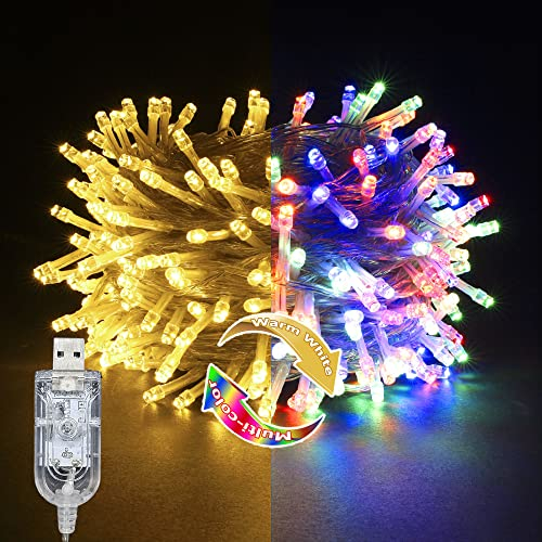 YOSION 100 LED USB Lichterkette mit APP, Farbwechsel für Innen & Außen, Balkon, Party, Zimmer, Weihnachten Deko