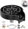 Glass Rinser for Kitchen Sink,Bottle Washer Cleaner 9 Powerful Jets Stainless Faucet Glass Cup Rinser Kitchen Sink Accessories for Home Bar (Black)