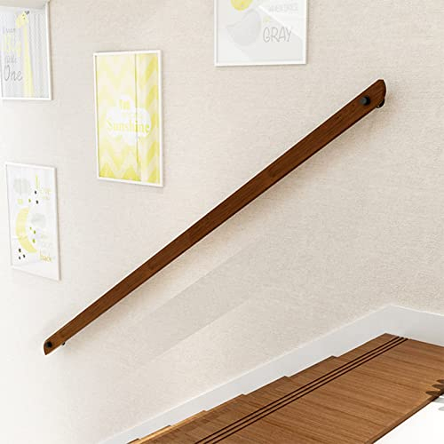 Naturholz-Geländer-Treppenhaus-Handlauf For Den Innen- Und Außenbereich, Ältere Kinder, Dachboden, Sicherheitshandgriff, Rutschfestes Treppengeländer Mit Metall-Eisen-Stützhalterungssatz, Einfach Zu I