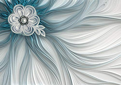 wandmotiv24 Fototapete Perle Blume Tuch, 400 x 280 cm - selbstklebende Vliestapete 150g, Wanddeko, Wandbild, Wandtapete, Seide, Floral, Edel M1130