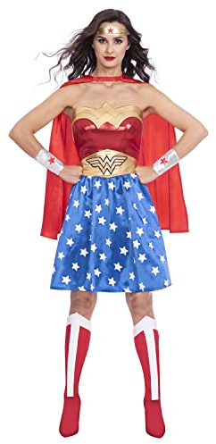 amscan 9915556 - Offizielles DC Comics Wonder Woman Kostüm für Erwachsene, Größe: 46-48