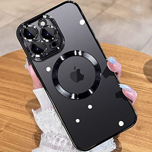 JUESHITUO EinheitsSchutz Serie für iPhone 14 Pro Hülle für MagSafe (Mit Integrierter Kameraschutz) [TOP N52 Starke Magnete] Kratzfest Handyhülle iPhone 14 Pro Case für Frauen Mädchen (6,1) Schwarz