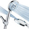 AquaCare High Pressure 8-Mode Handheld Shower Head - Anti-Clog Nozzles, Built-in Power Wash to Clean Tub, Tile & Pets, Extra Long 6 ft. Stainless Steel Hose, Wall & Overhead Brackets - 1.8 GPM