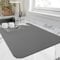 HotLive Dish Drying Mat for Kitchen Counter, Heat Resistant Drainer Mats with Non-Slip Rubber Backed, Hide Stain Kitchen Super Absorbent Draining Mat, Easy to Clean Dish Rack Pad, Dark Grey 16x20