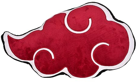 Elbenwald Naruto Shippuden Kissen im Akatsuki Symbol Design 52 x 29 x 11,5 cm weiches Dekokissen für Anime Fans Herren Damen Unisex rot